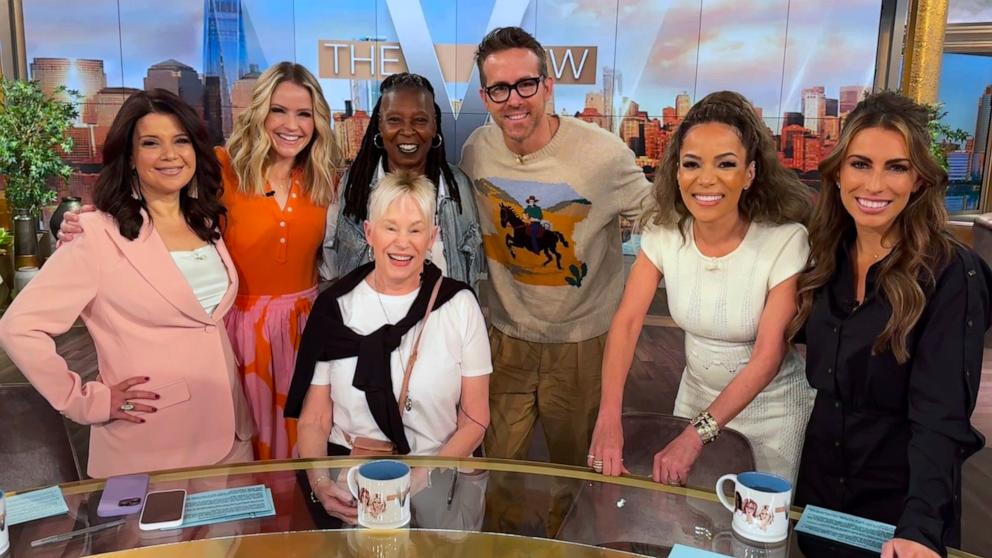 PHOTO: Ryan Reynolds and his mother Tammy visit The View, June 10, 2024.