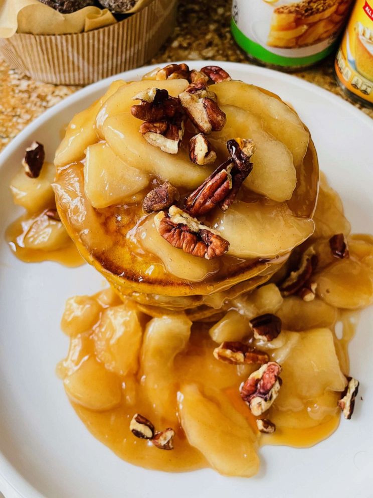 PHOTO: Pumpkin Spice Pancakes with Apple Bourbon Compote.