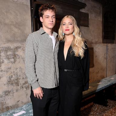 PHOTO: Ryder Robinson and Kate Hudson attend the Max Mara Resort 2025 at Piazza San Marco on June 11, 2024 in Venice.