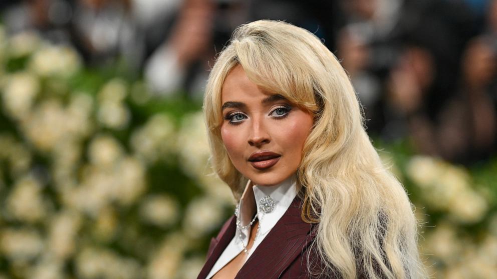 PHOTO: Sabrina Carpenter arrives for the 2025 Met Gala at the Metropolitan Museum of Art on May 5, 2025, in New York.