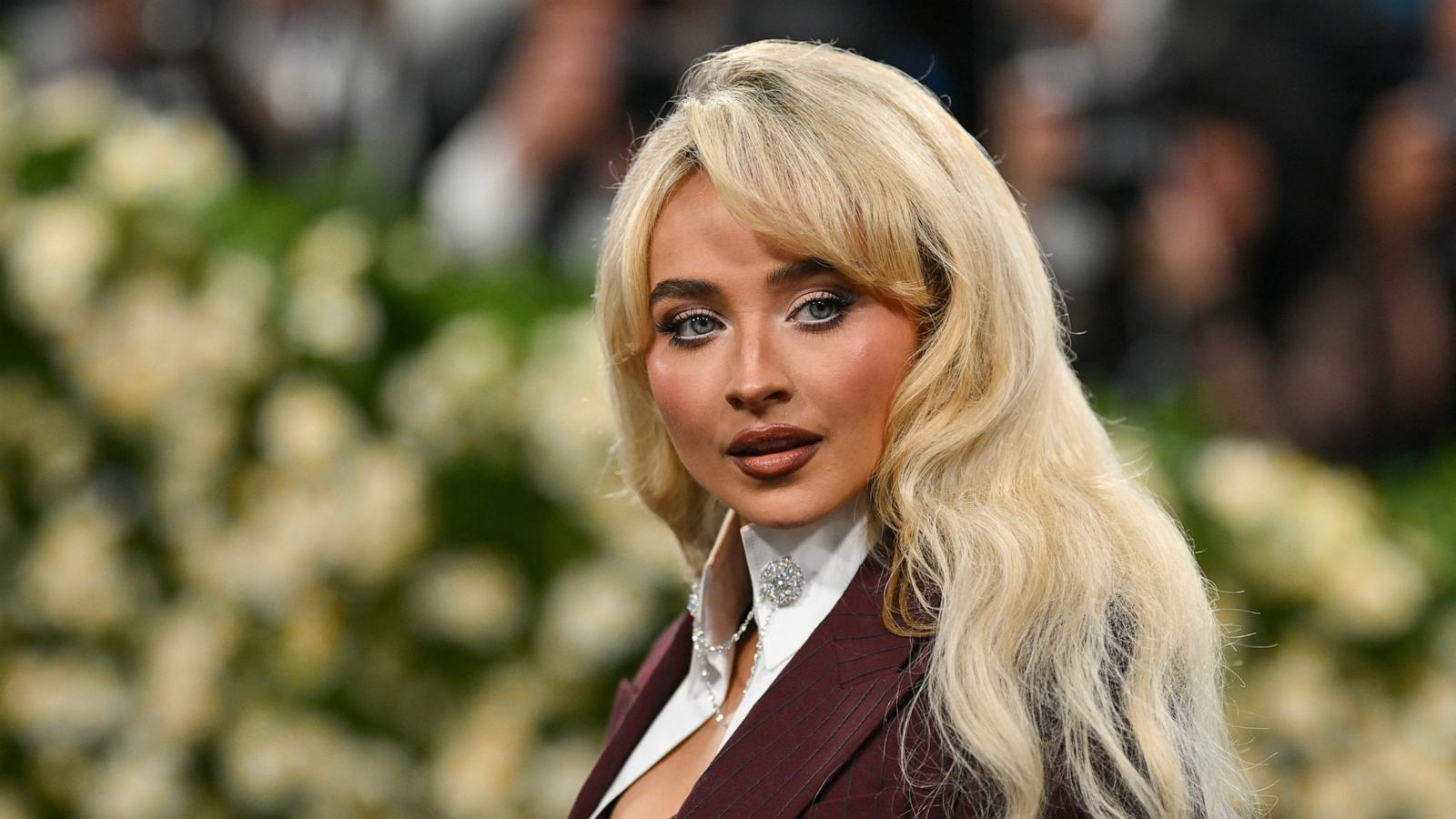 PHOTO: Sabrina Carpenter arrives for the 2025 Met Gala at the Metropolitan Museum of Art on May 5, 2025, in New York.