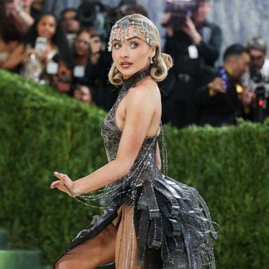 PHOTO: Singer, songwriter and actress Sabrina Carpenter arrives for the 2026 Met Gala celebrating "Costume Art" at the Metropolitan Museum of Art, in New York, on May 4, 2026.