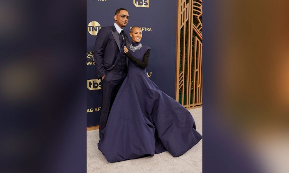 PHOTO: Will Smith and Jada Pinkett Smith attend the 28th Annual Screen Actors's Guild Awards at Barker Hangar on Feb. 27, 2022 in Santa Monica, Calif.