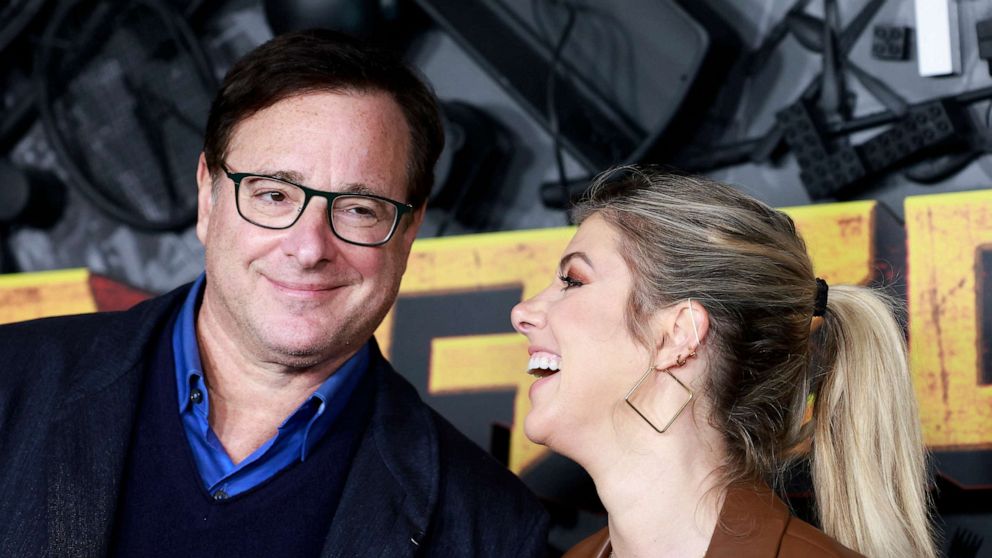 PHOTO: Bob Saget and wife Kelly Rizzo attend the "MacGruber" screening and premiere at the California Science Center on Dec. 8, 2021 in Los Angeles.