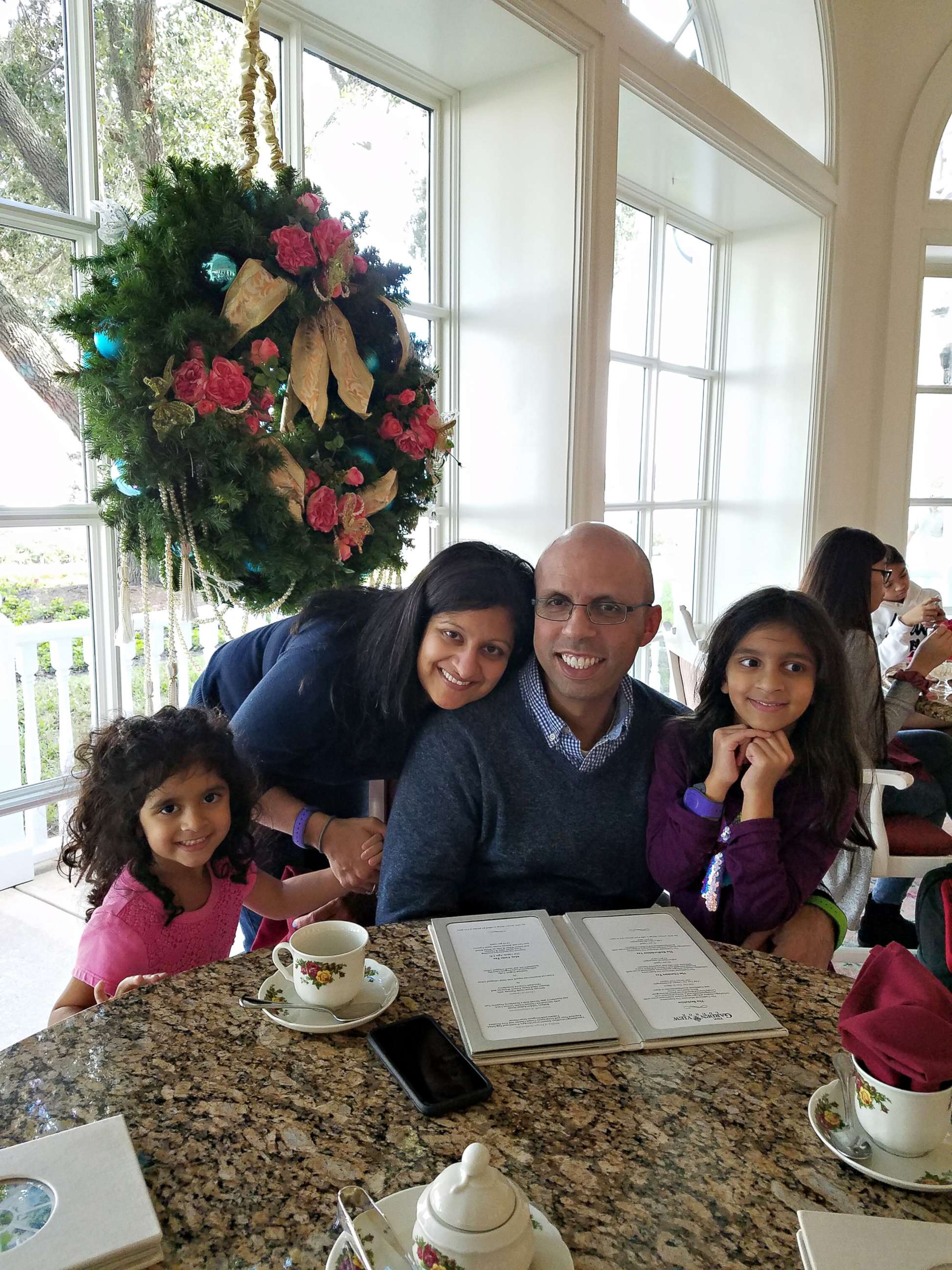 PHOTO: Leena and Sunil Saini, of Newtown, Pennsylvania, pose with their daughters Kirina and Ela in this undated family photo.