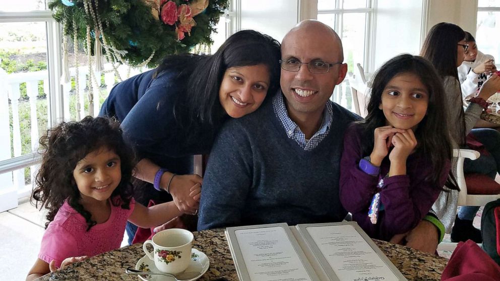 PHOTO: Leena and Sunil Saini, of Newtown, Pennsylvania, pose with their daughters Kirina and Ela in this undated family photo.