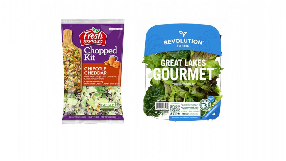 PHOTO: Revolution Farms and Fresh Express Incorporated announce food recalls.
