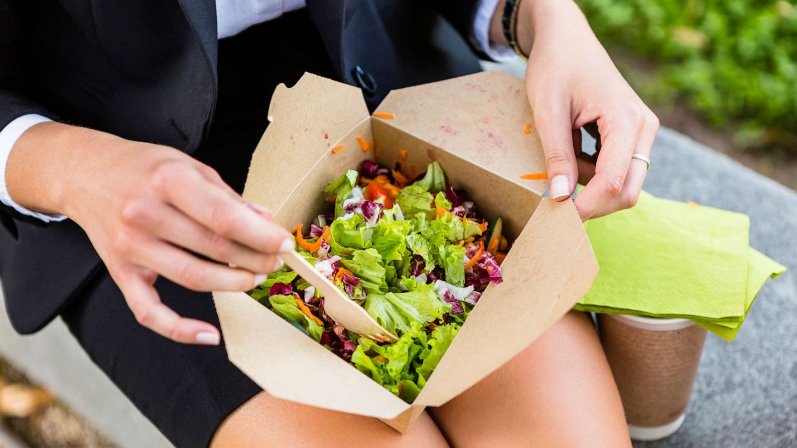 PHOTO: A woman eats a salad in this undated stock photo.