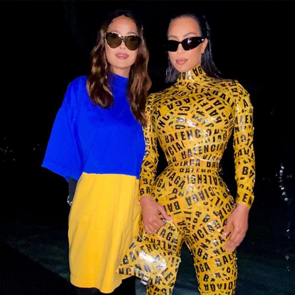 Kim Kardashian Yellow Versace Dress May 2018