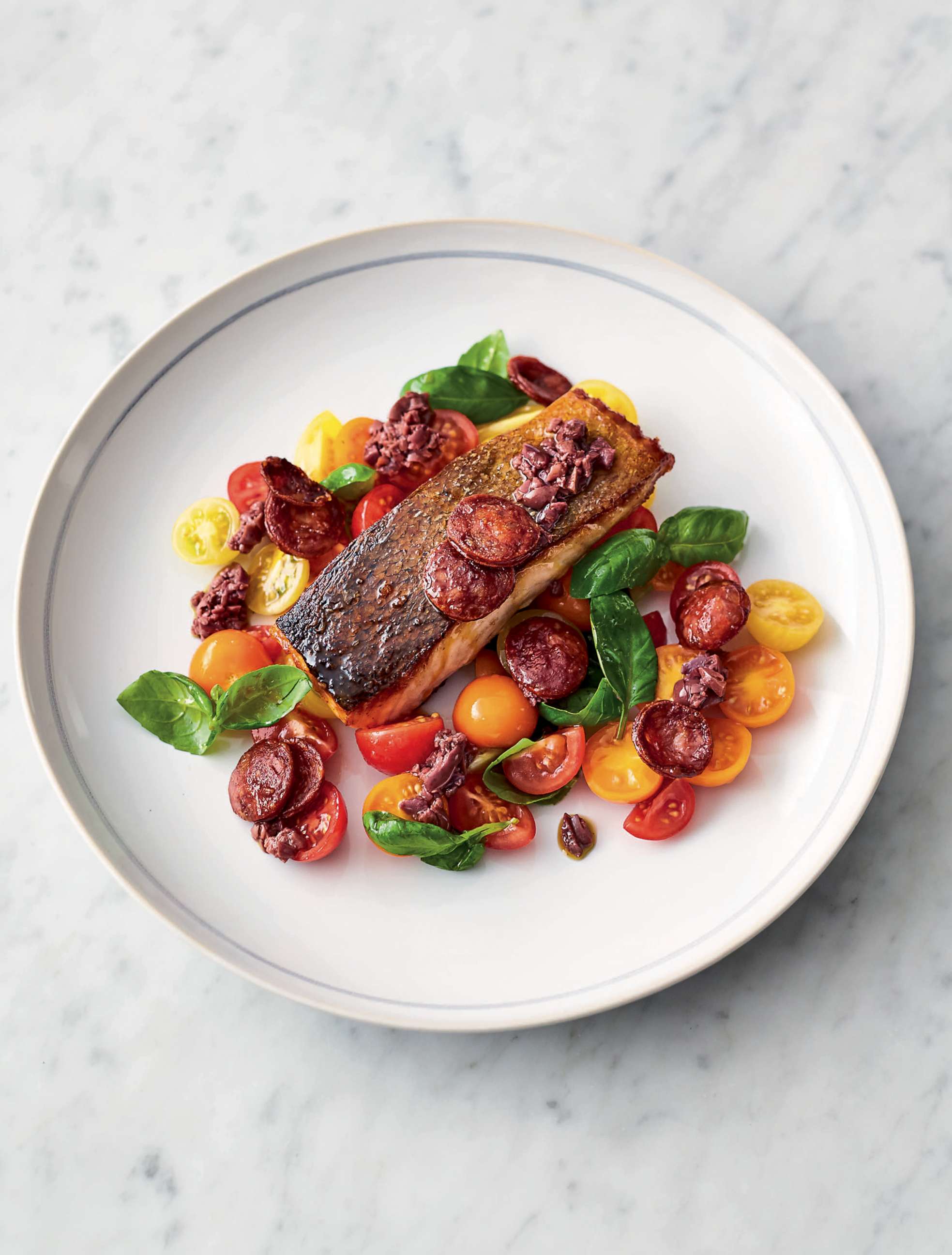 PHOTO: Jamie Oliver shares a recipe from his new cookbook for smoky chorizo salmon.
