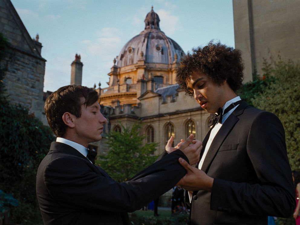 PHOTO: Barry Keoghan as Oliver and Archie Madekwe as Farleigh in Saltburn.