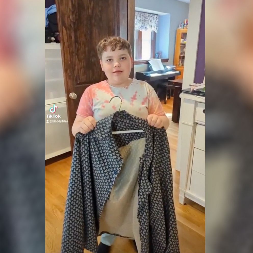 VIDEO: 9-year-old surprises dad with shirt he sewed himself 