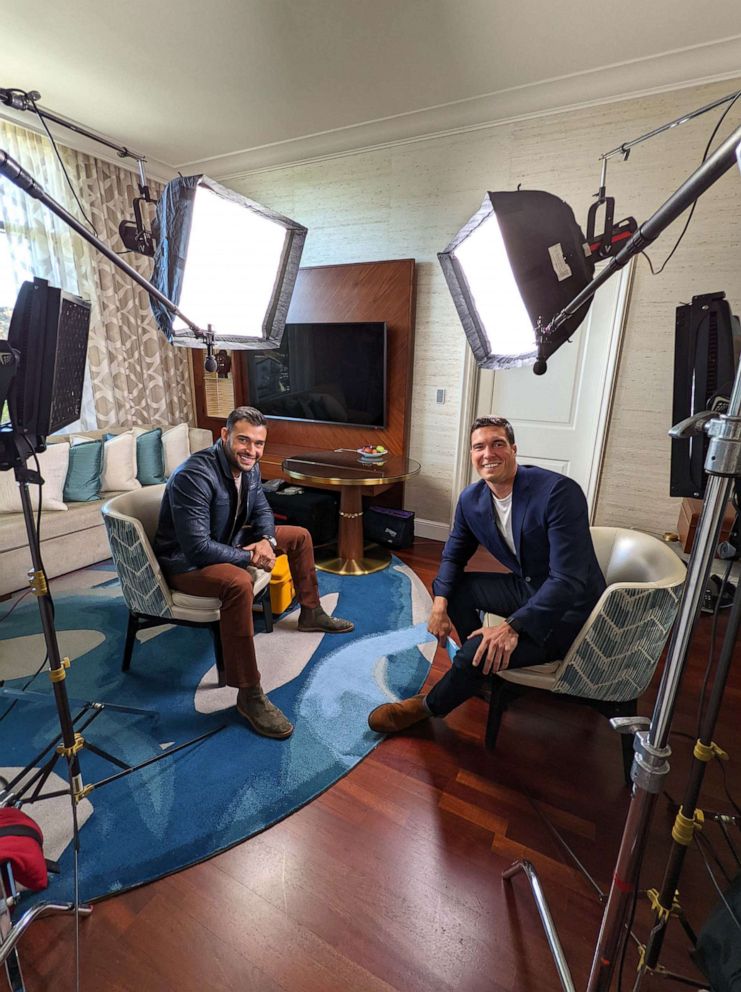 PHOTO: Sam Asghari poses for a photo with ABC News' Will Reeve.