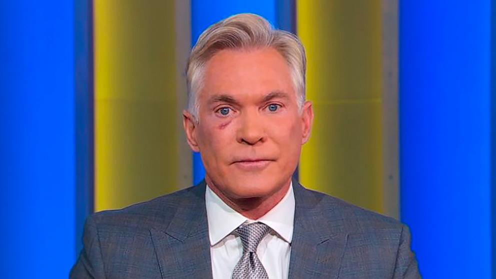 PHOTO: Sam Champion speaks about his recent skin cancer diagnosis on "GMA" on Oct. 18, 2024.