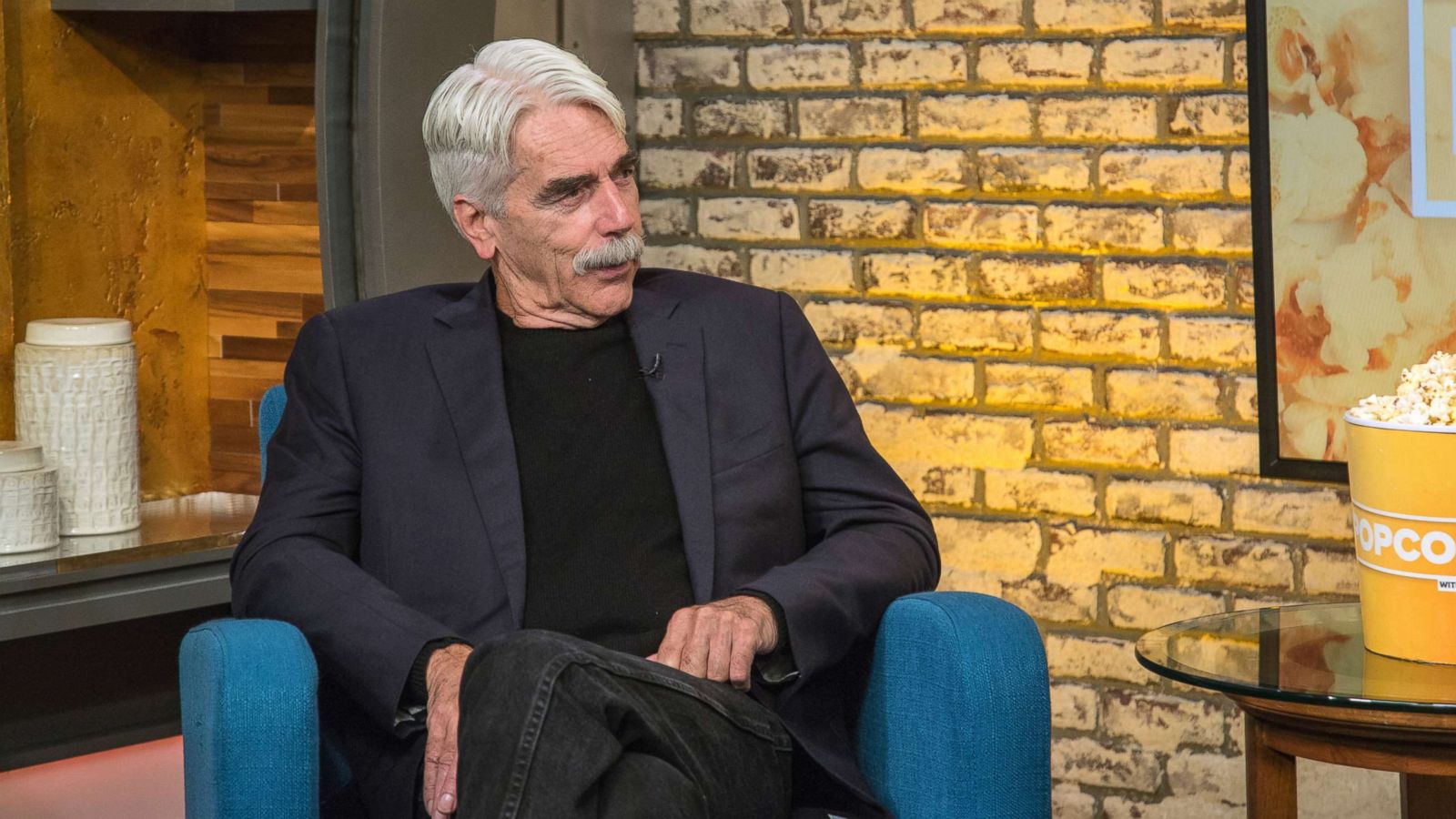 PHOTO: Sam Elliott appears on "Popcorn with Peter Travers" at ABC News studios, Oct. 4, 2018, in New York City.