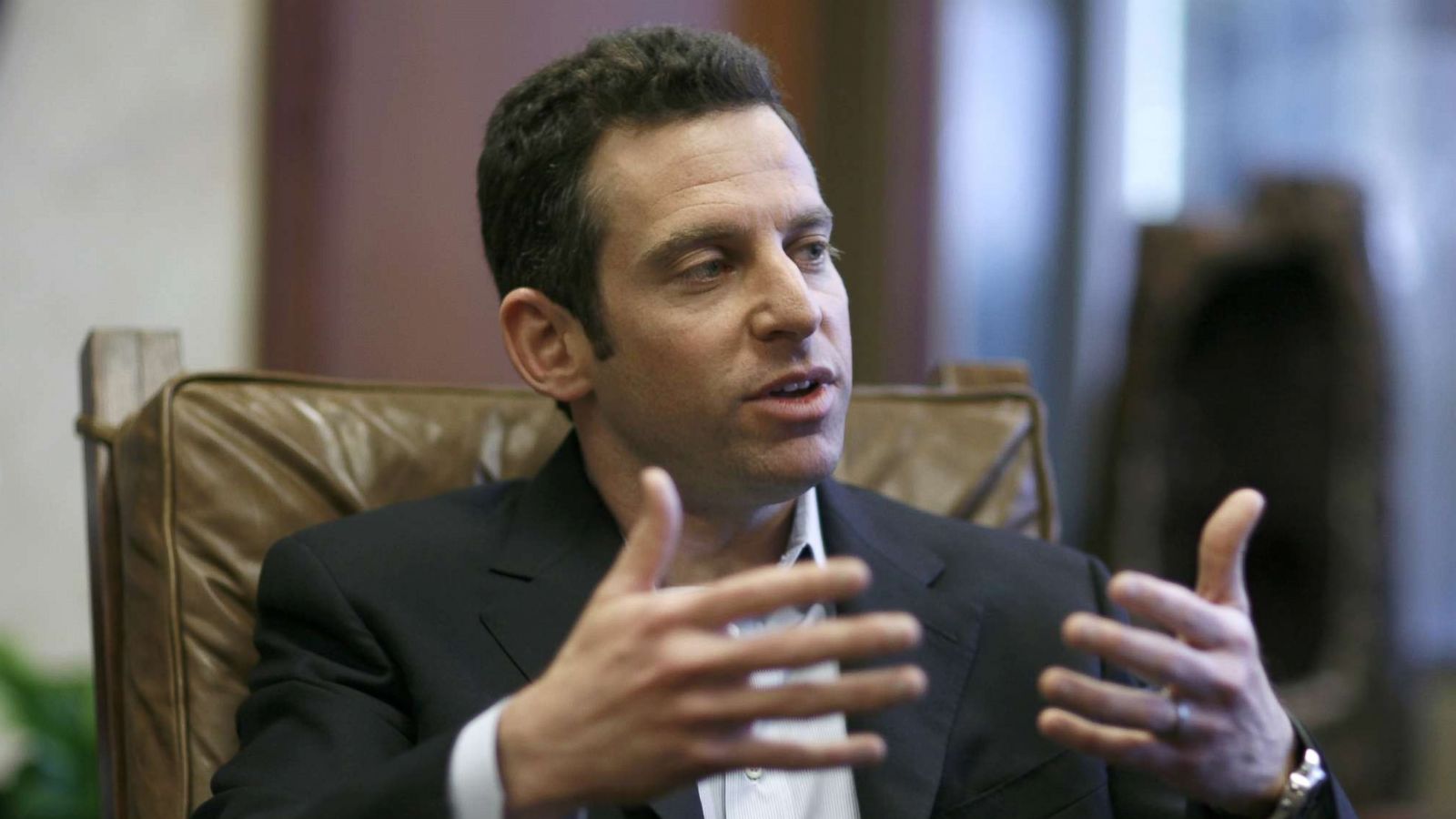 PHOTO: Sam Harris, well known atheist and author of the book "End of Faith" joins Preacher and Evangelist Rick Warren and Newsweek editor Jon Meachum, March 21 2007 in a group discussion on religion and faith.