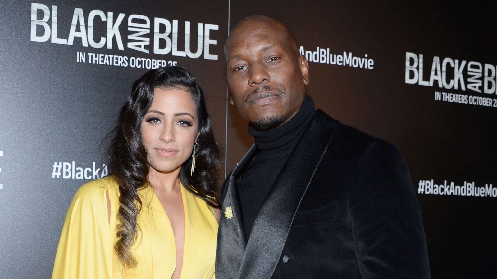 PHOTO: Samantha Gibson and Tyrese Gibson attend Screen Gems Hosts A Special Screening Of "Black And Blue" at Regal E-Walk on Oct. 21, 2019 in New York City.