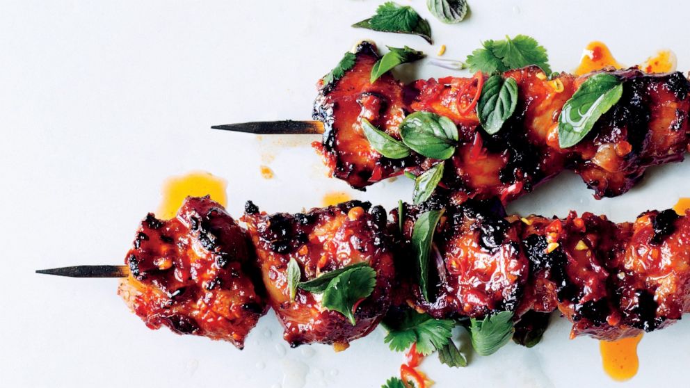 PHOTO: Grilled sambal chicken skewers from Bon Appétit.