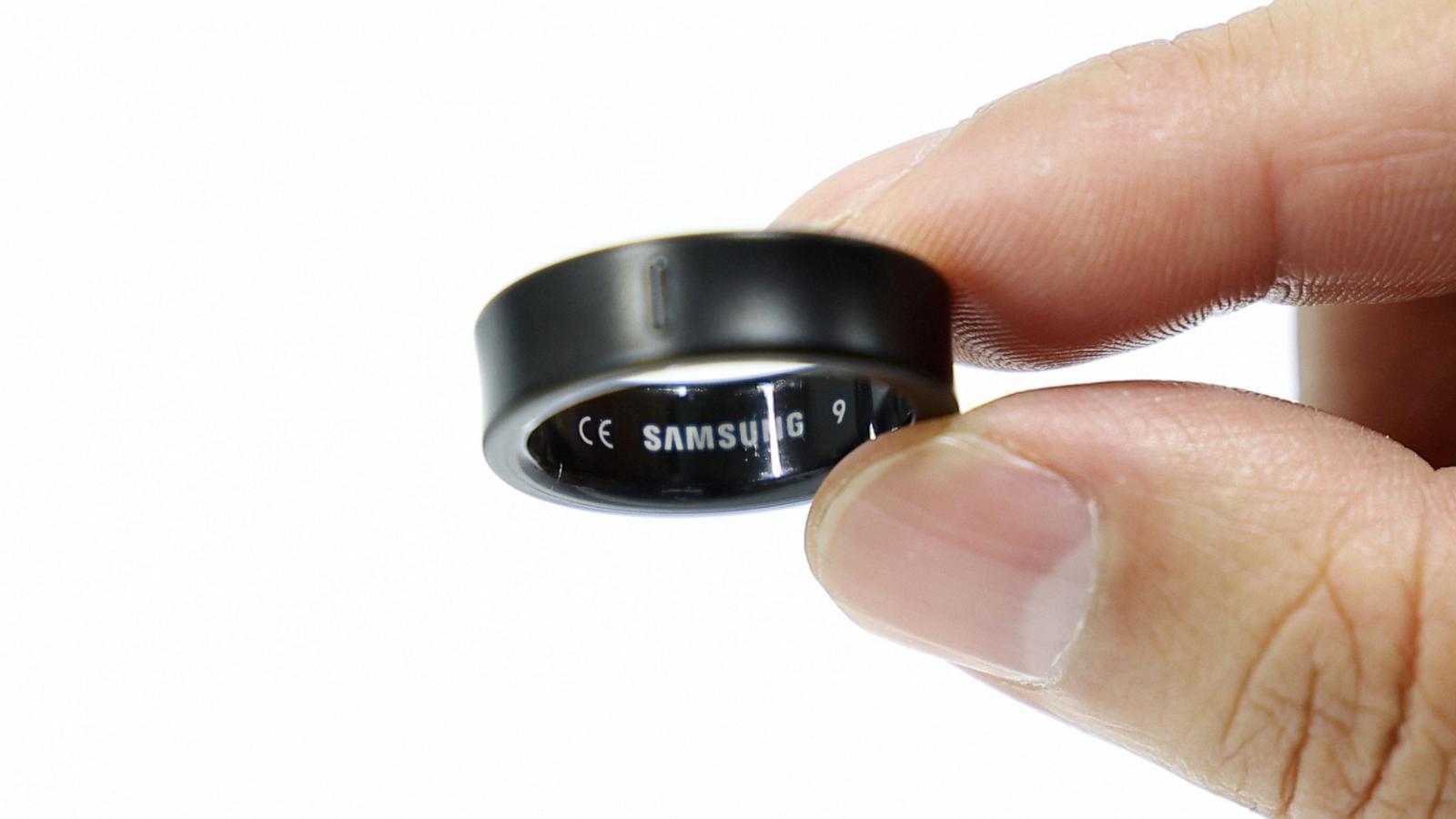 PHOTO: An attendee films Samsung Electronics' Galaxy Smart Ring during its unveiling ceremony, July 8, 2024, in Seoul, South Korea.