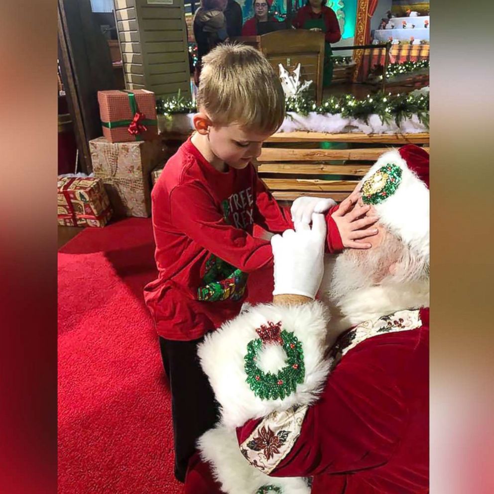 VIDEO: Mom captures the magical moment when blind son visits Santa Claus