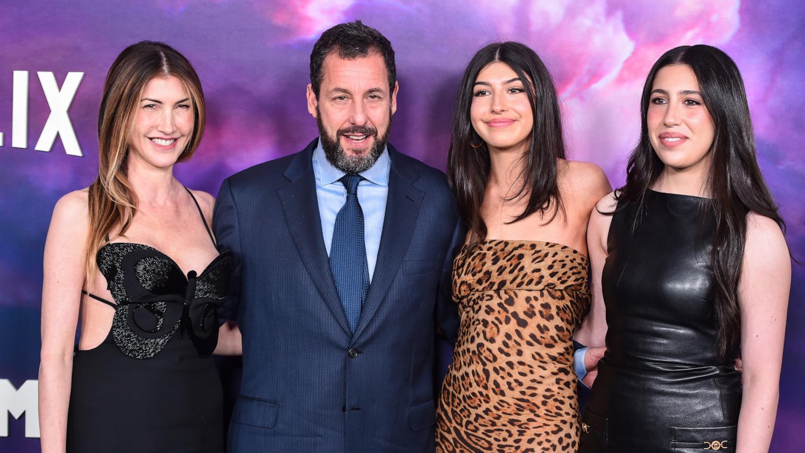 PHOTO: Jackie Sandler, Adam Sandler, Sunny Sandler and Sadie Sandler attend the premiere of Netflix's "Spaceman" at The Egyptian Theatre Hollywood, Feb. 26, 2024, in Los Angeles, California.