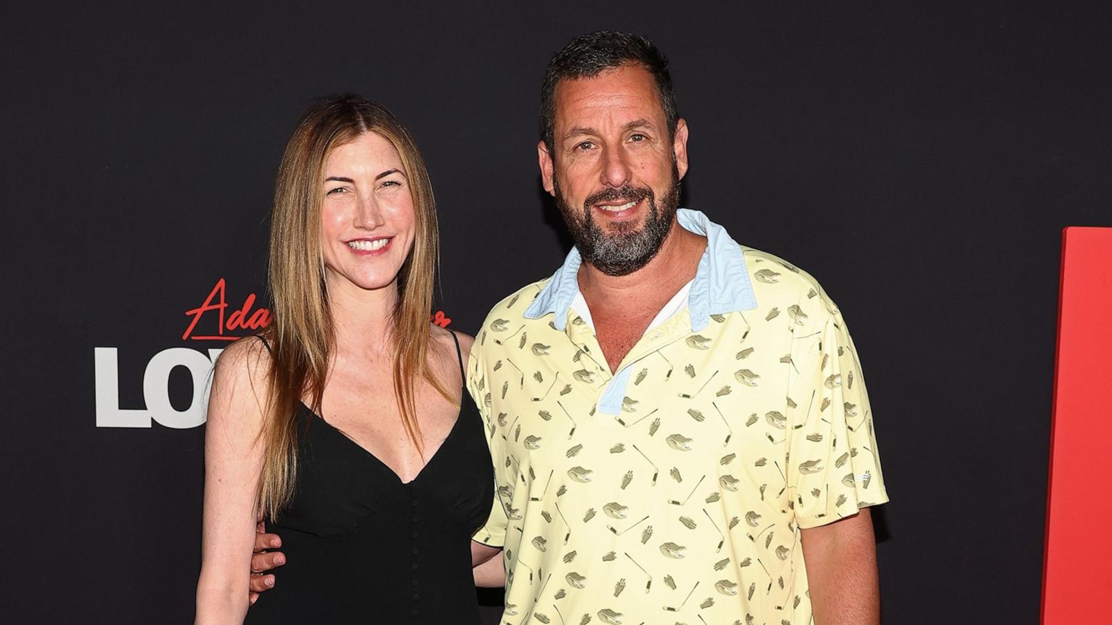 PHOTO: Jackie Sandler and Adam Sandler attend Netflix's "Adam Sandler: Love You" New York Screening at The Plaza Hotel on Aug. 20, 2024 in New York City.