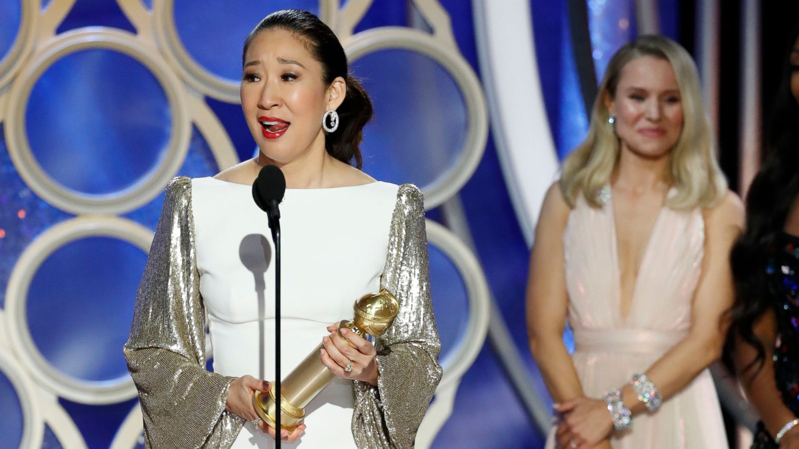 PHOTO: Sandra Oh accepts the award for best actress in a drama series for her role in "Killing Eve" during the 76th Annual Golden Globe Awards at the Beverly Hilton hotel, Jan. 6, 2019 in Beverly Hills, Calif.