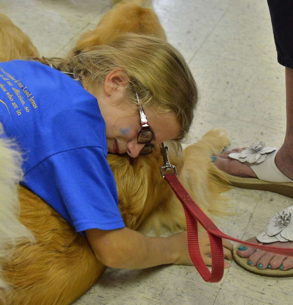 PHOTO: After the Sandy Hook Elementary School shooting in 2012, LCC's comfort dogs, including one named Howe, offered support to children and adults.