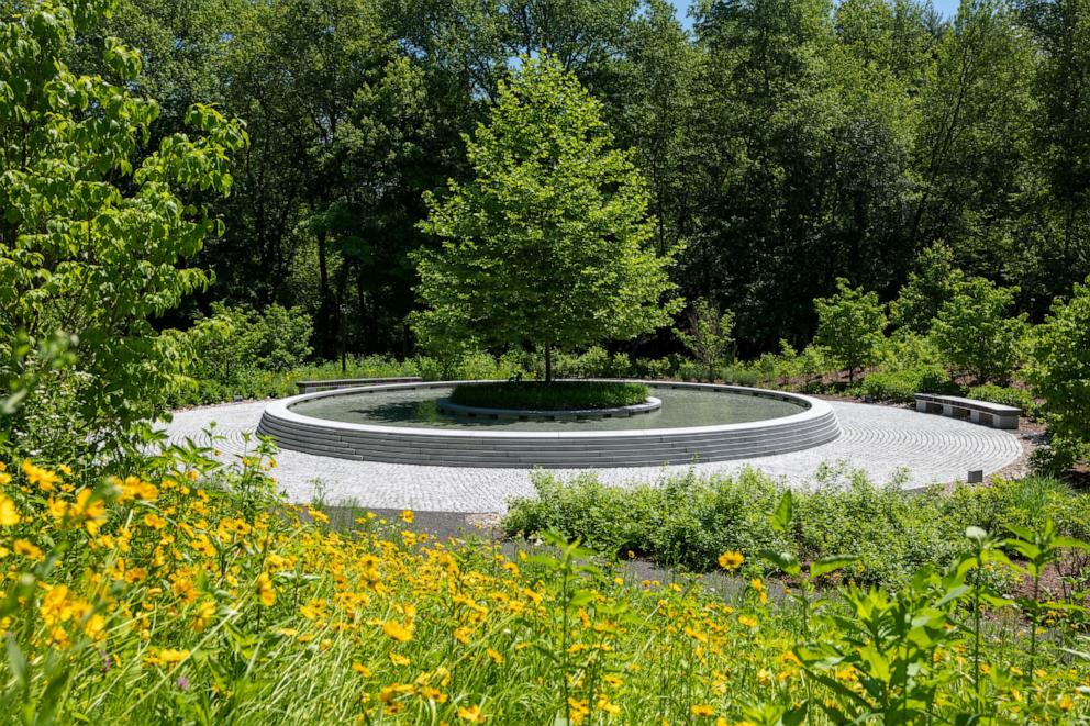 PHOTO: A memorial to the victims of the Sandy Hook School shooting stands near the center of Sandy Hook on Gun Violence Awareness Day on June 7, 2024 in Sandy Hook, Conn.