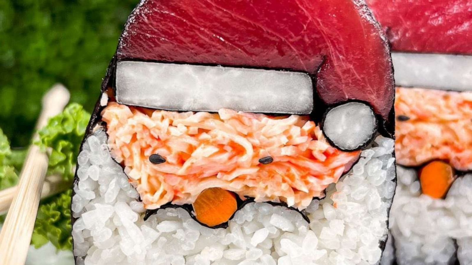 PHOTO: An ahi tuna and crab salad sushi roll.