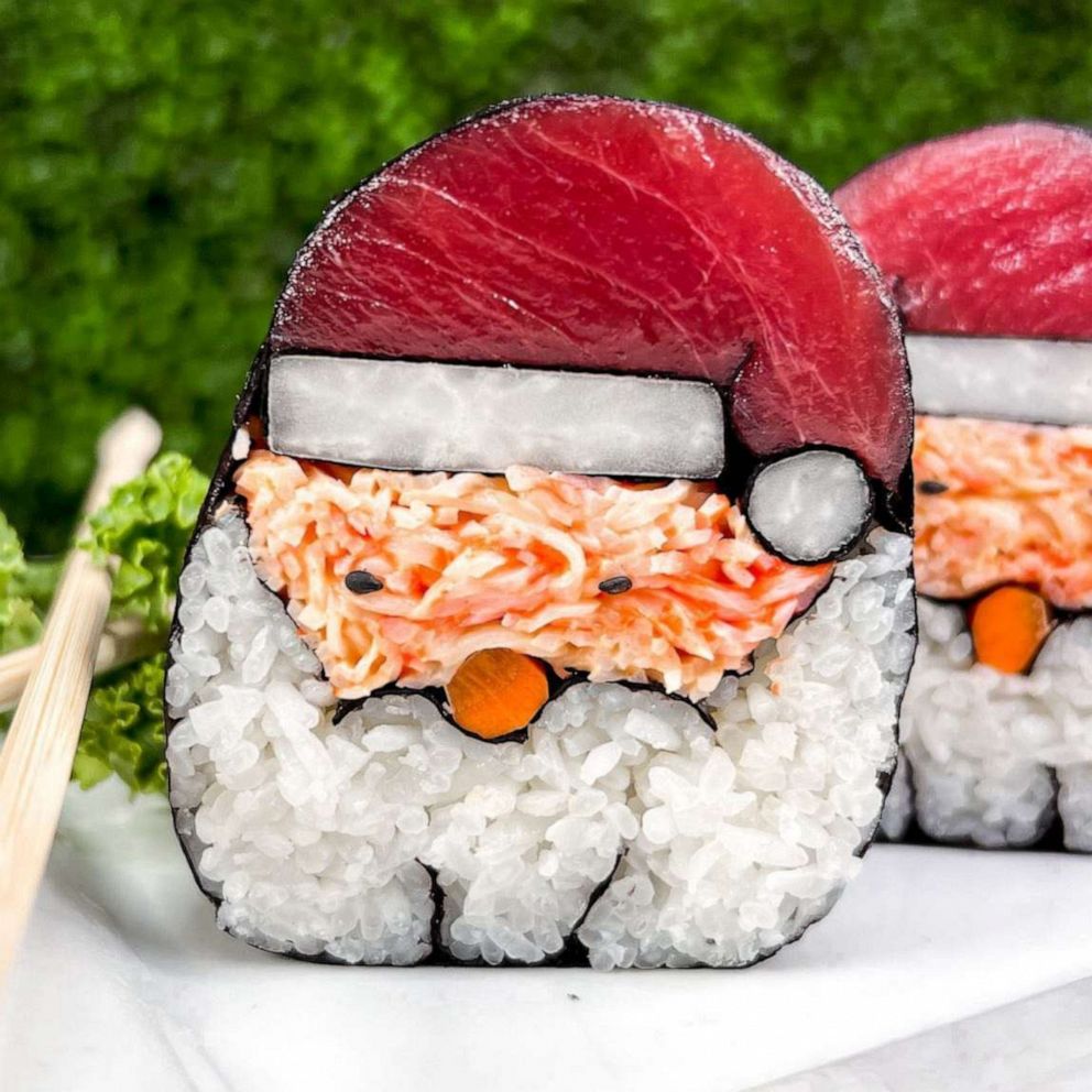 VIDEO: Get into the holiday sprit with this Santa-inspired sushi roll