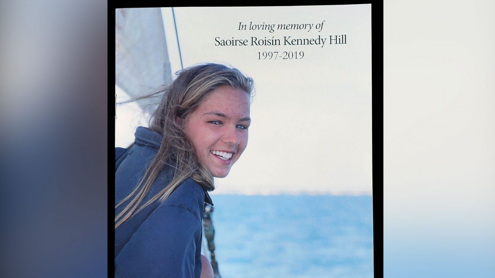 PHOTO: Saoirse Roisin Kennedy Hill is pictured on the cover of her funeral program at Our Lady of Victory Church in Centerville, Mass., Aug. 5, 2019.