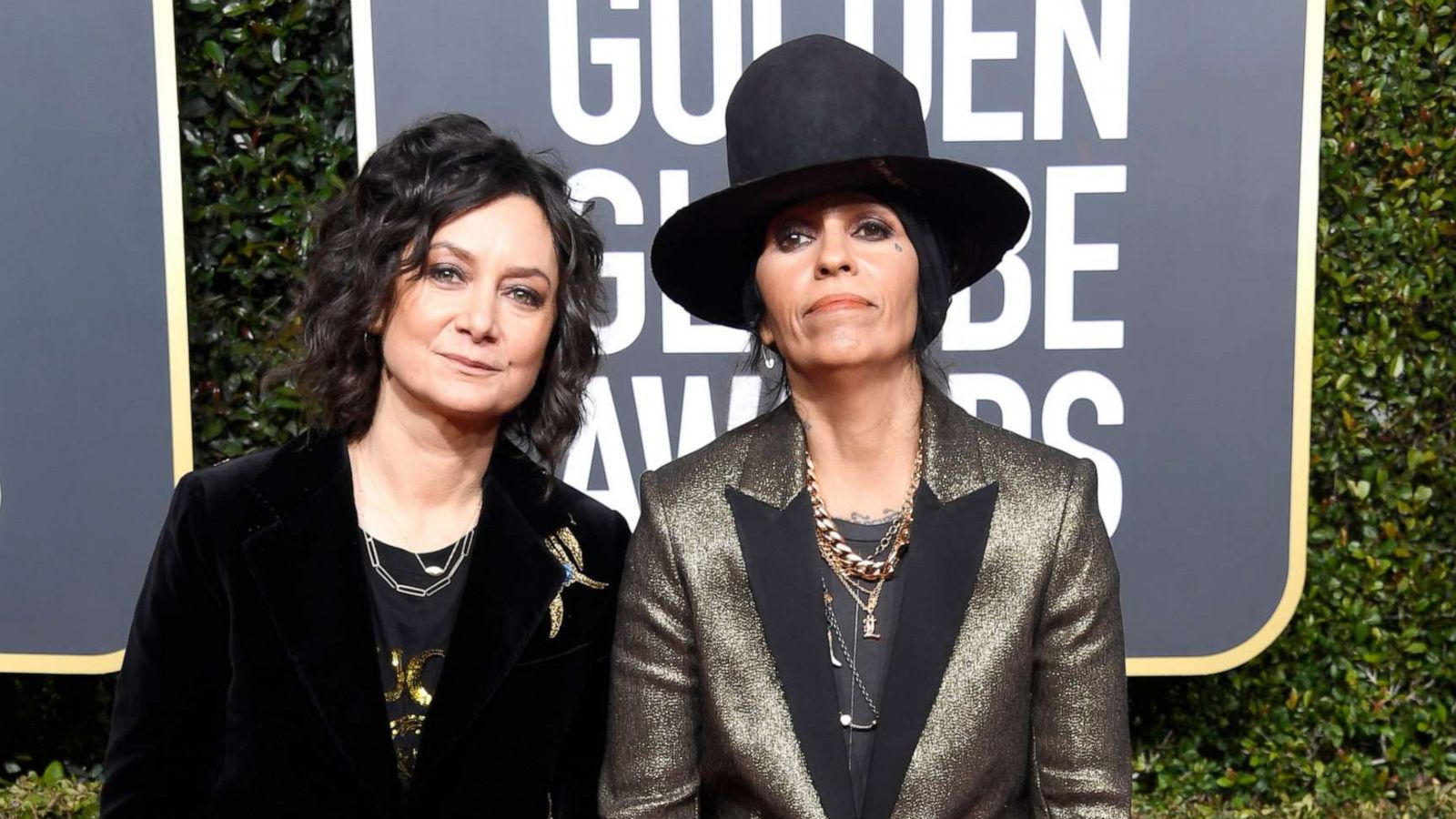 PHOTO:Sara Gilbert and Linda Perry attend the 76th Annual Golden Globe Awards at The Beverly Hilton Hotel in this Jan. 6, 2019 file photo in Beverly Hills, Calif.