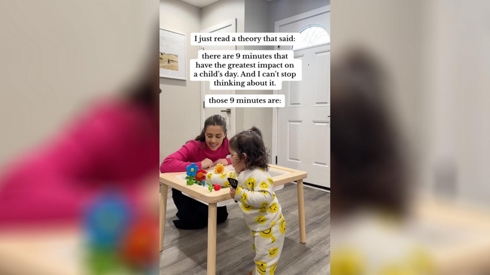 PHOTO: Sara Martinez, a mom in California, shared on TikTok about a theory on the nine most important minutes of a child's day.