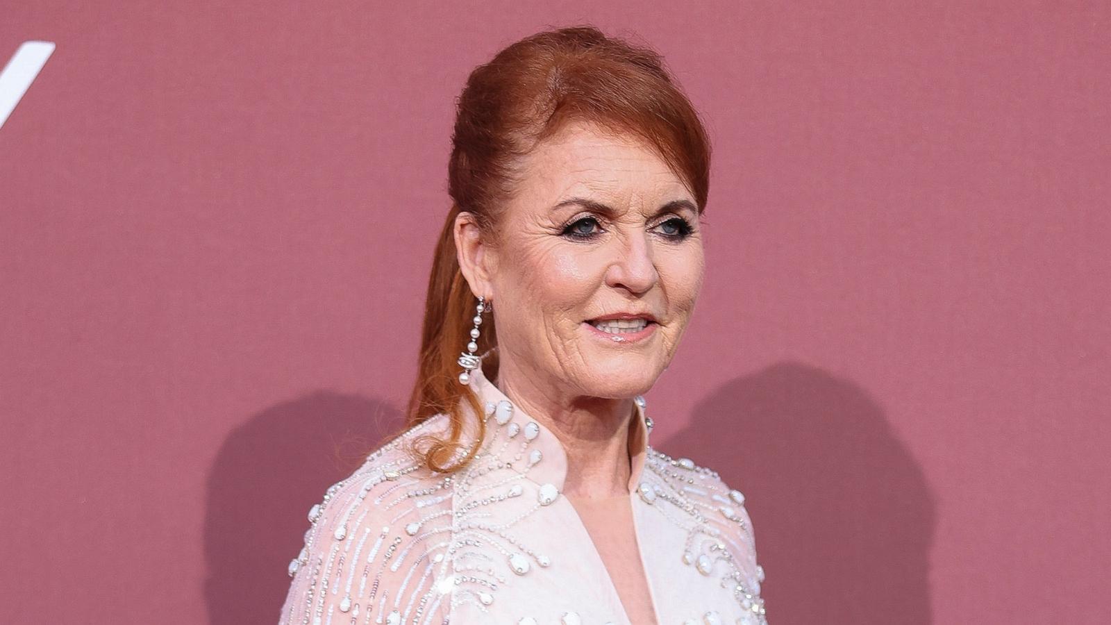 PHOTO: In this May 23, 2024, file photo, Sarah Ferguson attends an event during the 77th Cannes international film festival, in Cap d'Antibes, southern France.
