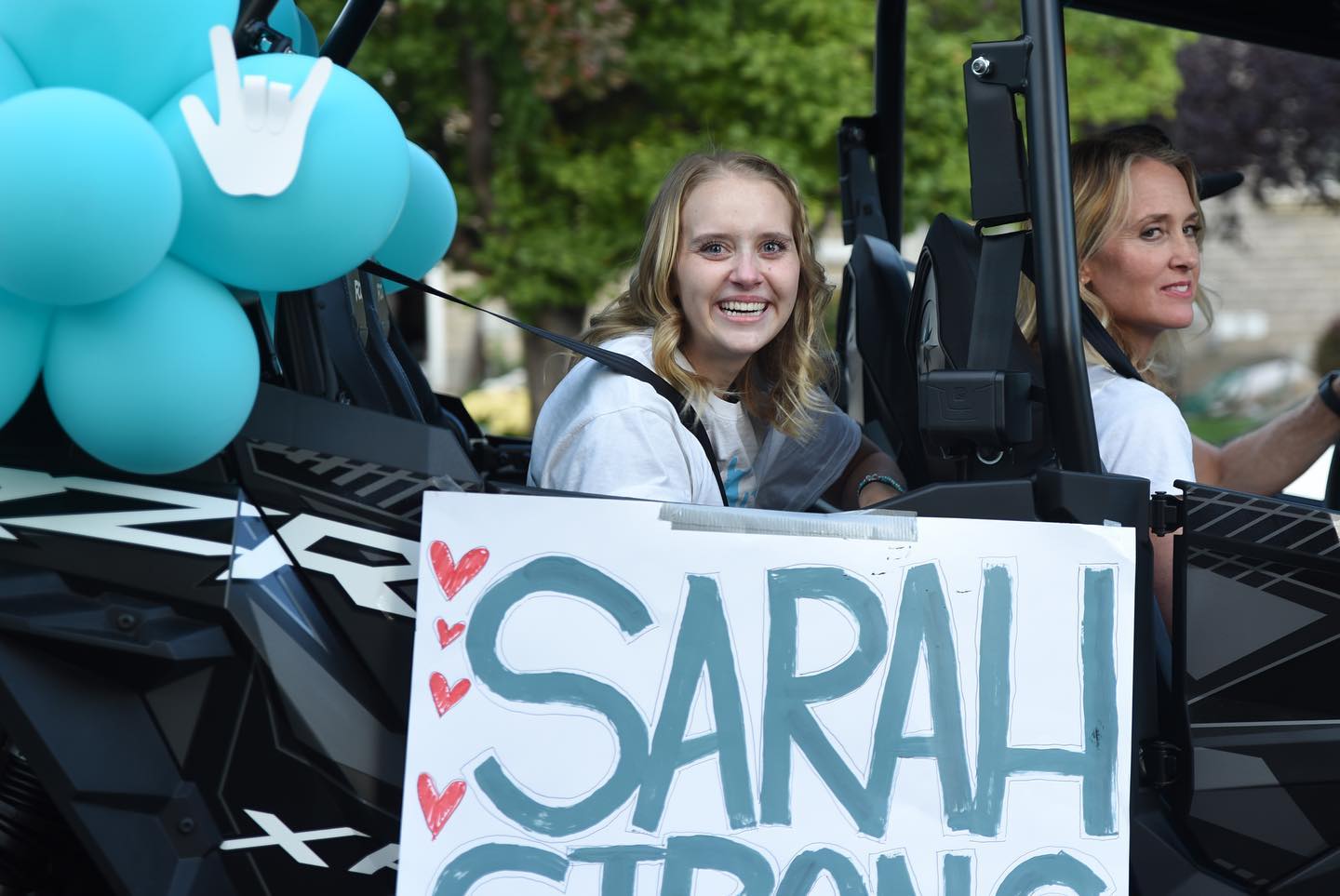 PHOTO: Sarah Frei, 17, of Syracuse, Utah, was welcomed home with a parade after undergoing 20 surgeries, including a double leg amputation, following a drunk driving crash.