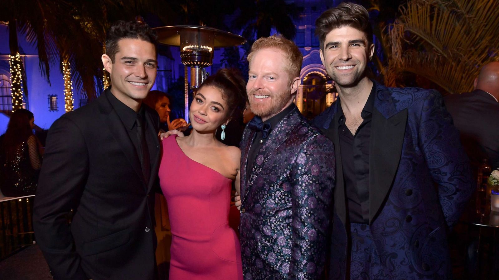 PHOTO: In this Feb. 24, 2019, file photo, Wells Adams, Sarah Hyland, Jesse Tyler Ferguson, and Justin Mikita attend the 2019 Vanity Fair Oscar Party in Beverly Hills, Calif.