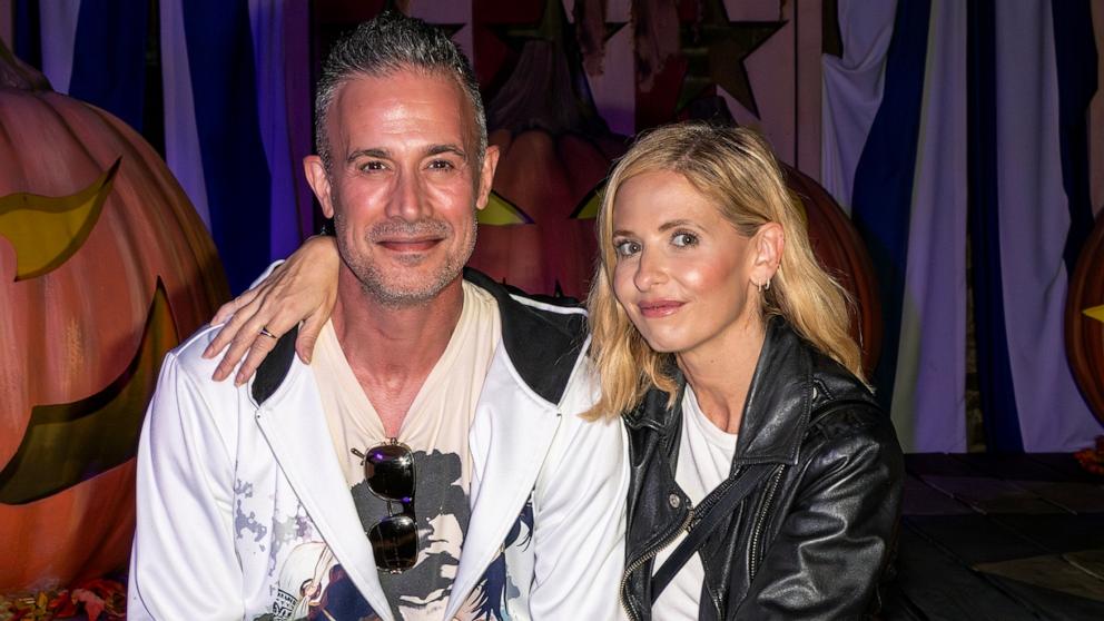 PHOTO: In this Oct. 7, 2023, file photo, Freddie Prinze Jr. and Sarah Michelle Gellar attend an event in Buena Park, Calif.