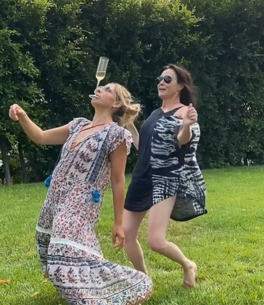 PHOTO: In this screen grab from a video posted to her Intagram account, Sarah Michelle Gellar is shown with Shannon Doherty. 