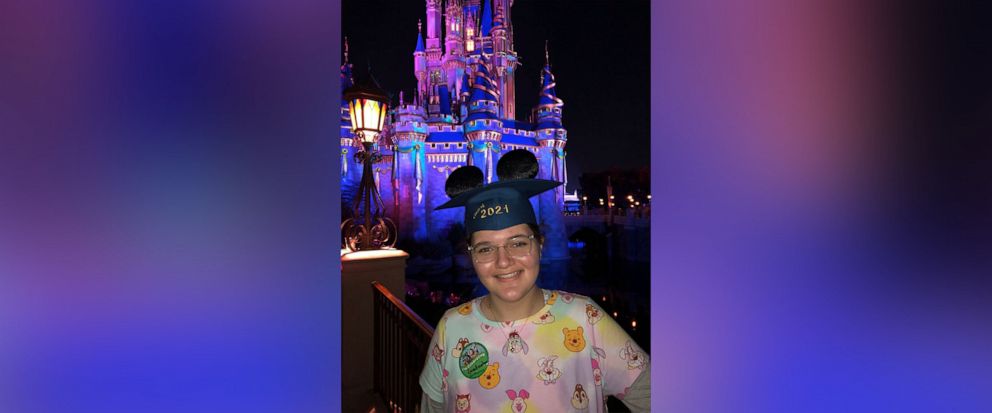 PHOTO: Sawsan Ahmed at Disney World, celebrating her accomplishment of earning a college degree at 12-years-old.