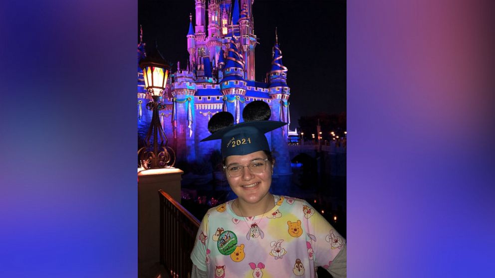 PHOTO: Sawsan Ahmed at Disney World, celebrating her accomplishment of earning a college degree at 12-years-old.