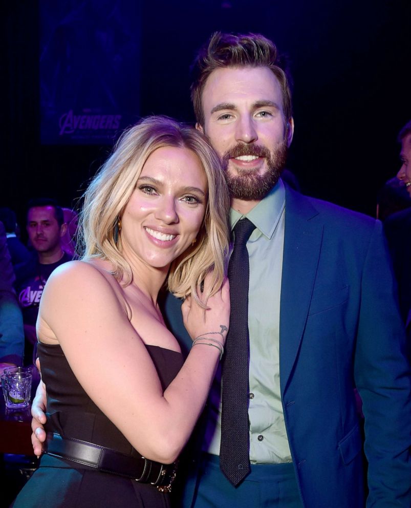 PHOTO:Scarlett Johansson and Chris Evans attend the Los Angeles World Premiere of Marvel Studios' "Avengers: Endgame" at the Los Angeles Convention Center, April 23, 2019, in Los Angeles.