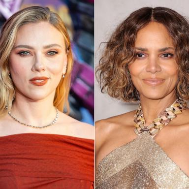 PHOTO: In this split image, Scarlett Johansson attends the Premiere of "Transformers One" on Sept. 19, 2024 in London and Halle Berry attends Lionsgate's "Never Let Go" World Premiere at Regal Times Square on Sept. 16, 2024 in New York City. 