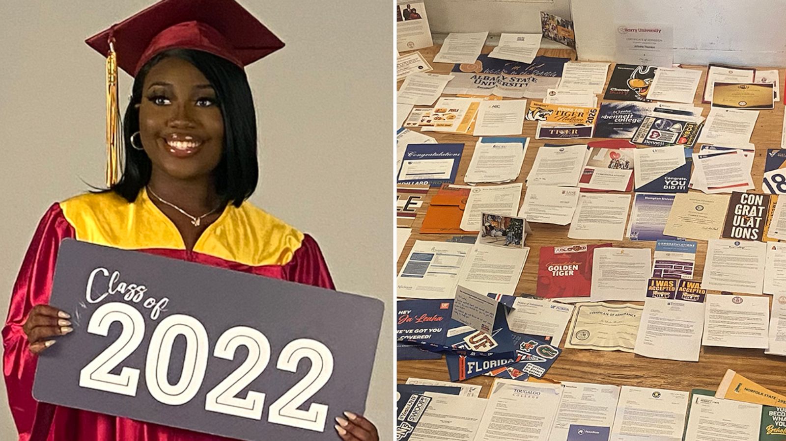 PHOTO: High school senior Ja'Leaha Thornton will graduate from Glades Central Community High School in Belle Glade, Florida, this May. Thornton applied to dozens of colleges and universities and has been accepted into 72 of them.