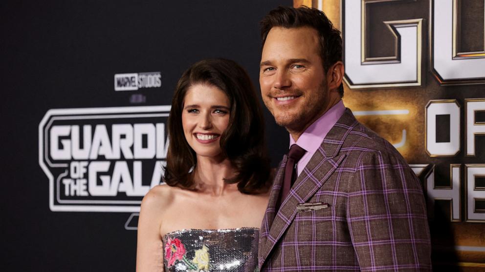 PHOTO: Chris Pratt and his wife, Katherine Schwarzenegger, attend the premiere of 'Guardians of the Galaxy Vol. 3' in Los Angeles, April 27, 2023.