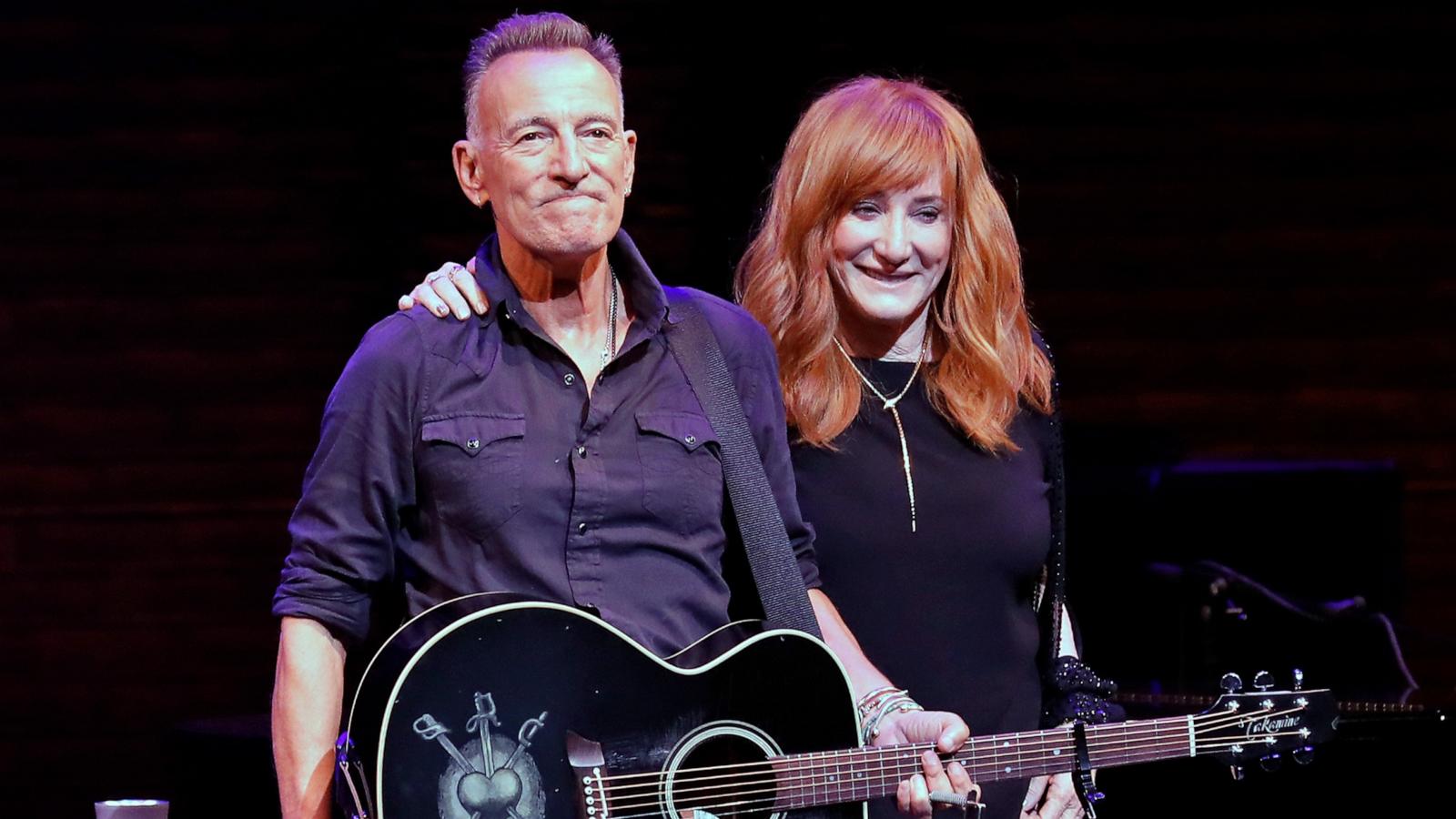 PHOTO: Bruce Springsteen and Patti Scialfa take a bow during reopening night of "Springsteen on Broadway," June 26, 2021, in New York City.