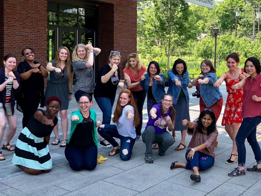 PHOTO: Members of 500 Women Scientists pose at a June 2018 board meeting.