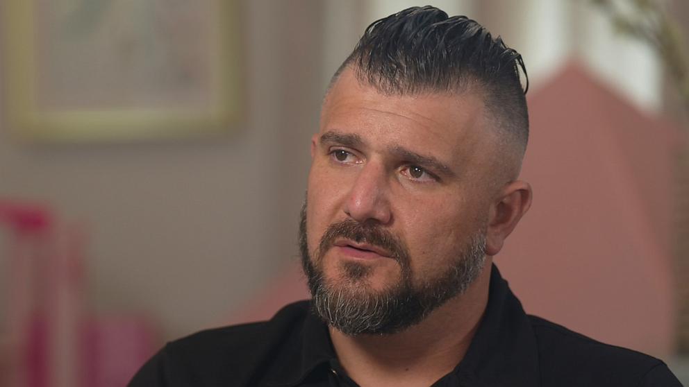 PHOTO: Scott Naso speaks to ABC News' Juju Chang after winning a legal case against his in-laws regarding their visitation rights to see his daughter Laila.