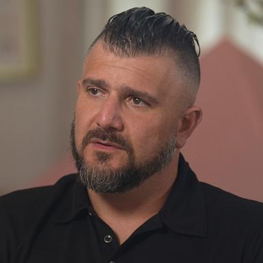 PHOTO: Scott Naso speaks to ABC News' Juju Chang after winning a legal case against his in-laws regarding their visitation rights to see his daughter Laila.