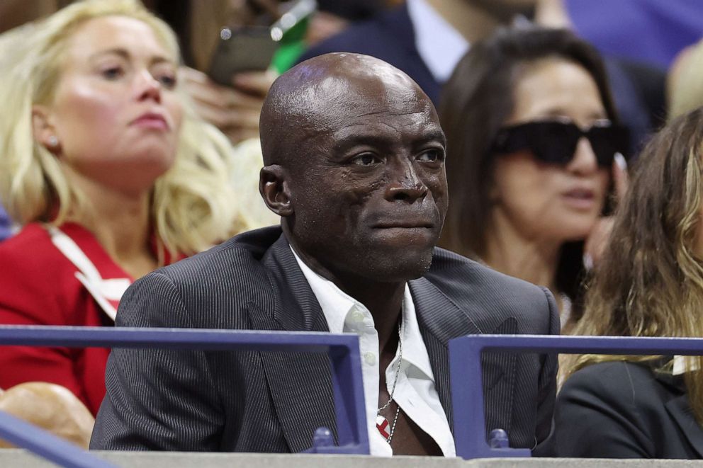 PHOTO: British singer, songwriter, and record producer Seal, looks on during the Women's Singles First Round match between Coco Gauff of the United States and Laura Siegemund of Germany at the 2023 US Open on Aug. 28, 2023 in New York City.